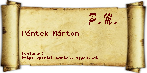 Péntek Márton névjegykártya