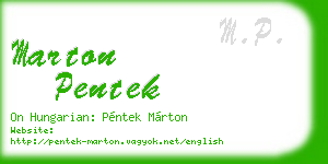 marton pentek business card