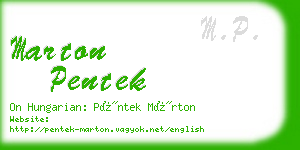 marton pentek business card